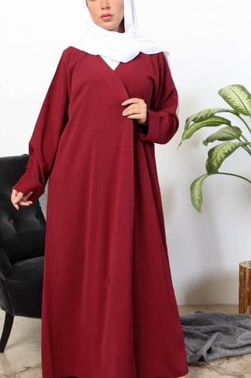 عبايه ملونة لون عودي دم الغزال  5021