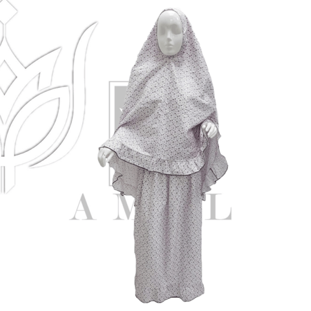 شرشف صلاة مشجر قطعتين لون ابيض N100