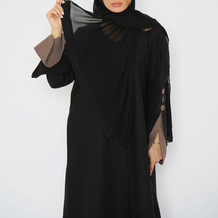 عباية سوداء خامه ممتازة 6030