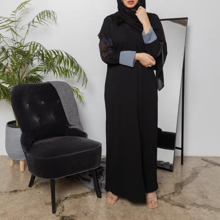 عباية سوداء سادةN1001