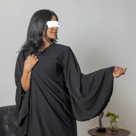 عباية سوداء سادة بلاك بيري بكم واسع 5011