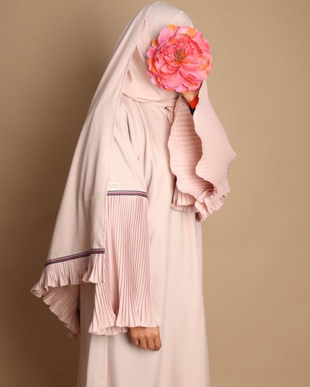 لباس صلاة قطن مشروك باليسية مكسر بطرحة متصلة