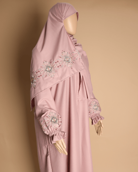 لباس صلاة قطن مشروك بطرحة متصلة