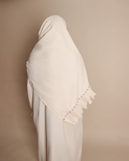 لباس صلاة قطن مشروك باليسية مكسر بطرحة متصلة