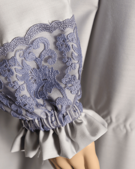 لباس صلاة قطن مشروك نصف كلوش-رمادي