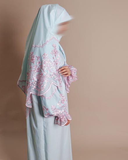 لباس صلاة قطن مشروك بطرحة متصلة