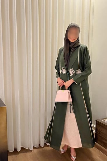 عباية كتان كلوش شك يدوي