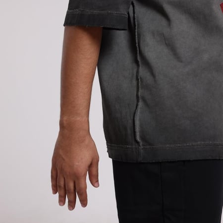 تيشرت رمادي مقلوب || Gray inside-out t-shirt
