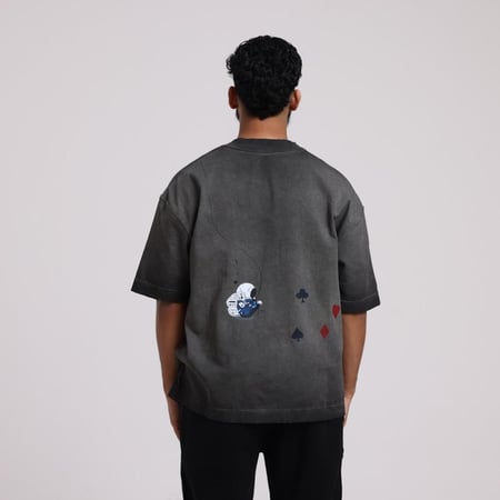 تيشرت رمادي مقلوب || Gray inside-out t-shirt