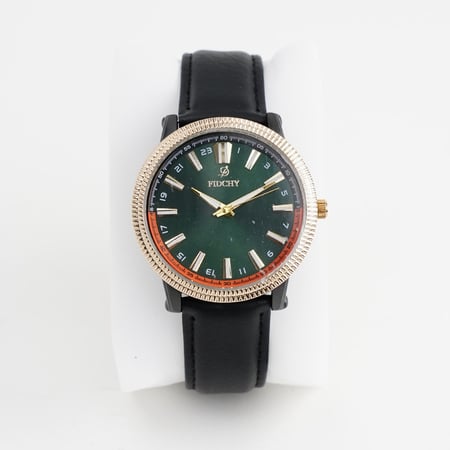 ساعة فدشي - أسود وأخضر