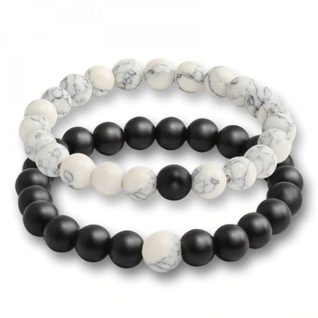 اساور كابلز خرز لونين اسود وابيض