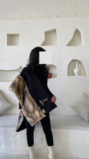 شال X سكارف فرو الثعلب الفاخر (اسود)