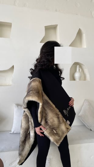 شال X سكارف فرو الثعلب الفاخر (اسود)