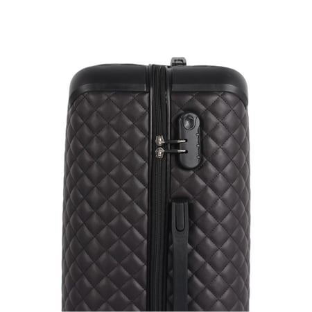 طقم حقائب سفر فاخرة ومحصنة - 5 قطع (3 ترولي + 2 حقيبة يد) بتغطية جلدية ومقاومة للكسر