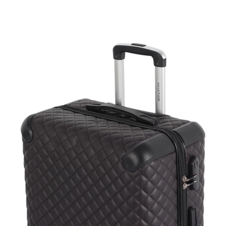 طقم حقائب سفر فاخرة ومحصنة - 5 قطع (3 ترولي + 2 حقيبة يد) بتغطية جلدية ومقاومة للكسر