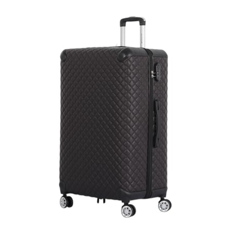 طقم حقائب سفر فاخرة ومحصنة - 5 قطع (3 ترولي + 2 حقيبة يد) بتغطية جلدية ومقاومة للكسر