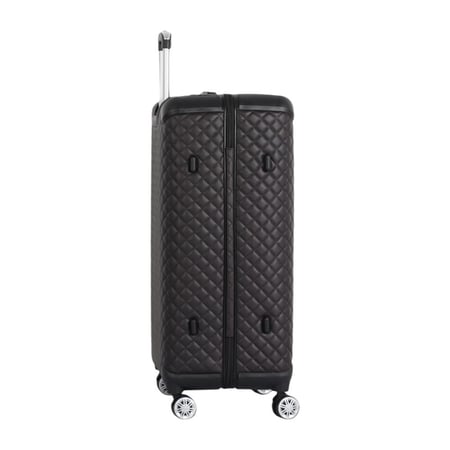 طقم حقائب سفر فاخرة ومحصنة - 5 قطع (3 ترولي + 2 حقيبة يد) بتغطية جلدية ومقاومة للكسر