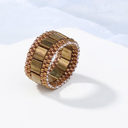 Coppery ring  - Beads ring