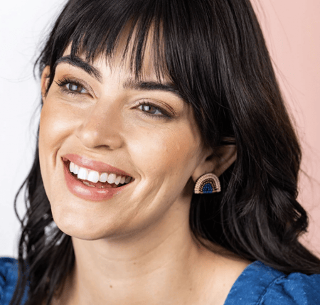 Black-Beaded Post Earrings