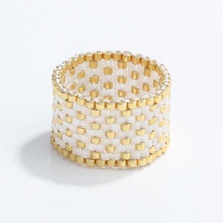 White ring  - Beads ring