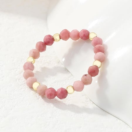 Rhodonite ring  - Beads rings