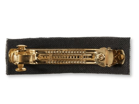 Black Striped Beaded Hair Barrette