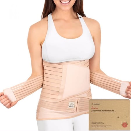المشد الولادة الثلاثي KeaBabies حزام الوسط والخصر والحوض 3 في 1 لون بيج