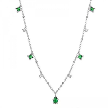 عقد احجار الزركون الفضي