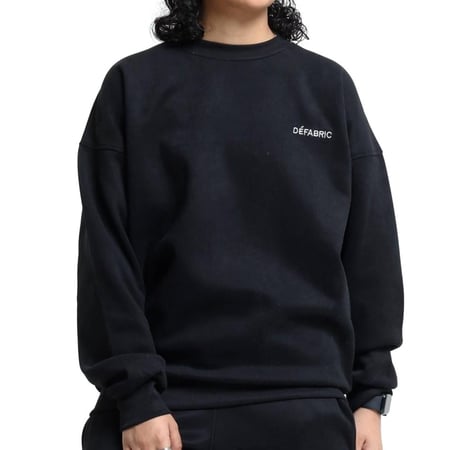 OVERSIZED BLACK ROUND NECK SWEATSHIRT