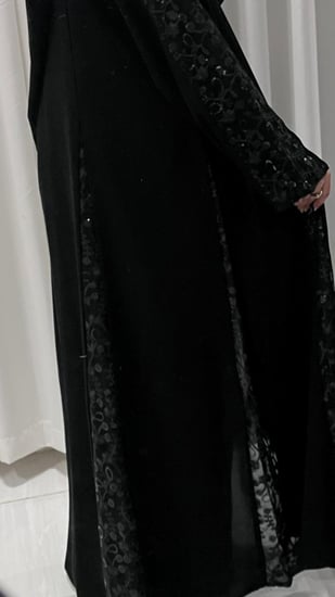 الجوهره طرز طولي بالكم وكسرات تل قماش انترنت