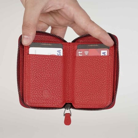 محفظه جلد طبيعي سحاب - البائع الذهبي