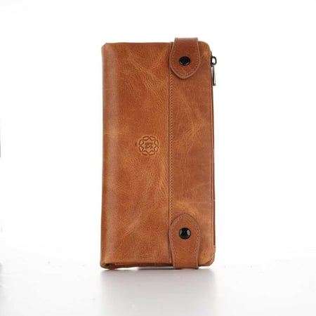 محفظة جلد طبيعي الأنيقة-البائع الذهبي