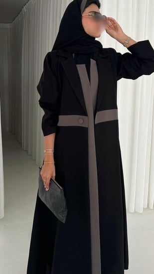 عباية كريب اندونيسي ولمياء لون اسود في رمادي