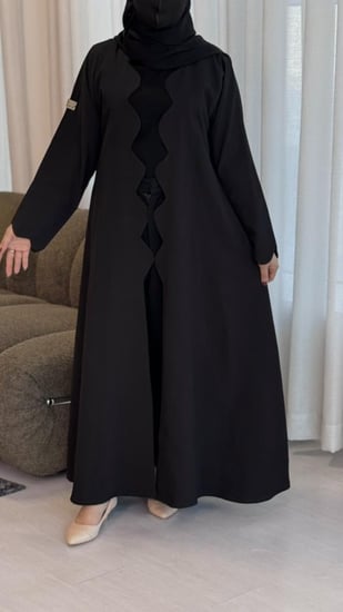 عباية قماش كريب كتان بقصه مميزه وناعمه