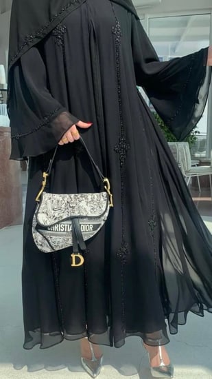 عباية شيفون شك دبل كلوش