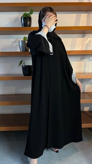 عباية كريب اندونيسي شك لؤلؤي فالاكمام