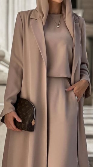 عباية كريب اندونسي بـياقة مع بدله