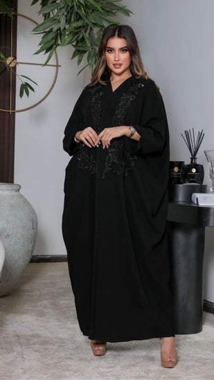 عباية بشت كريب سيراميك شك اسود