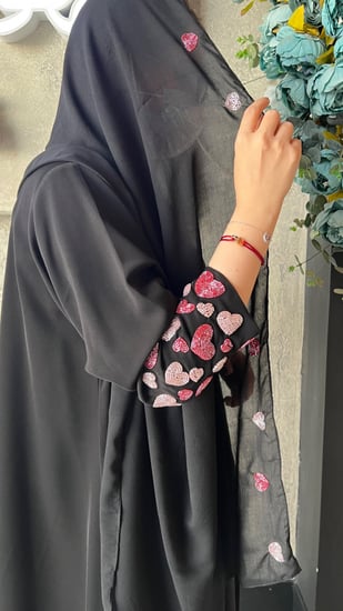 عباية كريب اندونيسي كلوش اكمام شك قلوب