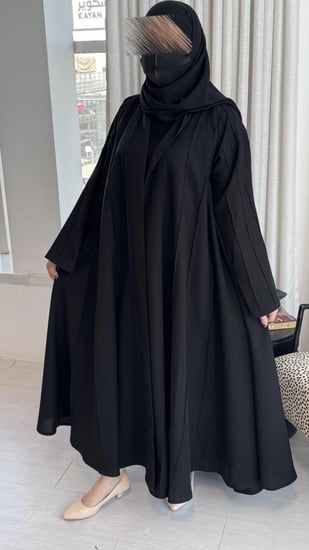 عباية الجوهرة كتان ملكي قصة دبل كلوش مربع