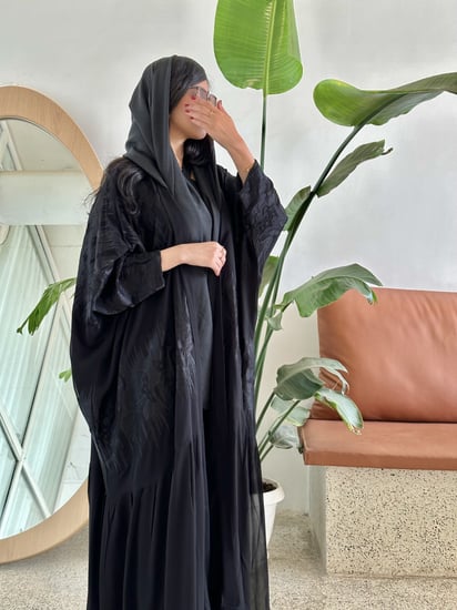 عباية شيفون تطريز كمبيوتر قصة بشت