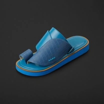 حذاء شرقي نقشة جلد التمساح لون سماوي MS426