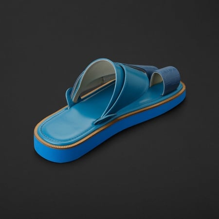 حذاء شرقي نقشة جلد التمساح لون سماوي MS426