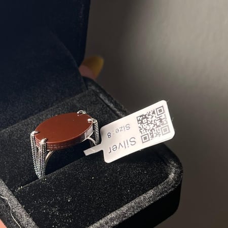 خاتم فضة بني عيار 925