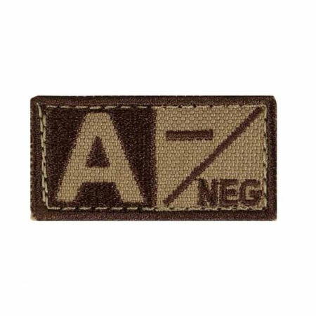 شعار فصيلة دم بني و أسود - شعار نوعية زمرة الدم للملابس التكتيكية