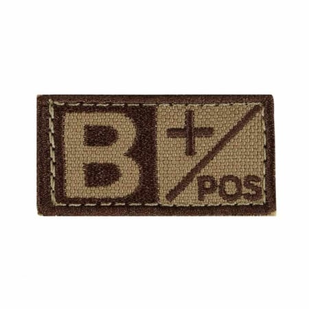 شعار فصيلة دم بني و أسود - شعار نوعية زمرة الدم للملابس التكتيكية