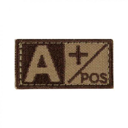 شعار فصيلة دم بني و أسود - شعار نوعية زمرة الدم للملابس التكتيكية