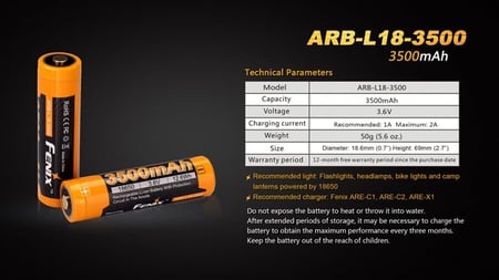 بطارية فينكس بسعة 3500mAH - بطارية فينكس يمكن إعادة شحنها