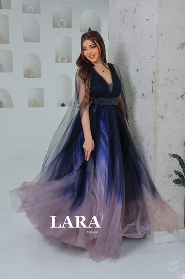 فستان سهرة تل اكمام كيب