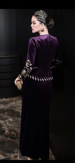 فستان قطعتين مخمل فخم